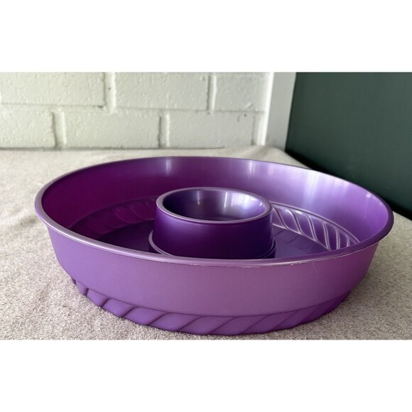 Vintage Packerware Chip And Dip Serving Plate Purple - Picture 2 of 5